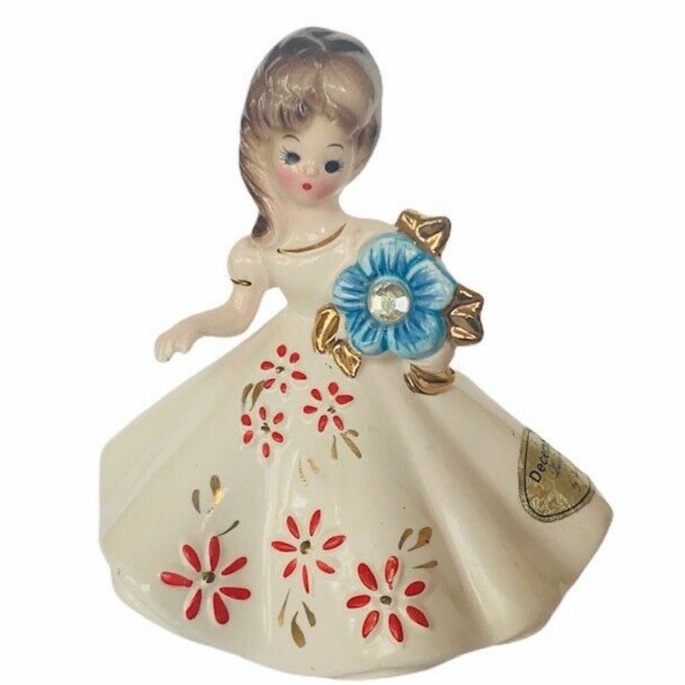 Josef Originals figurine December birthday vtg mcm